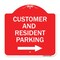 Signmission Reserved Parking Customer and Visitor Parking With Right Arrow, Red & White, A-DES-RW-1818-23052 A-DES-RW-1818-23052 - alternate 1